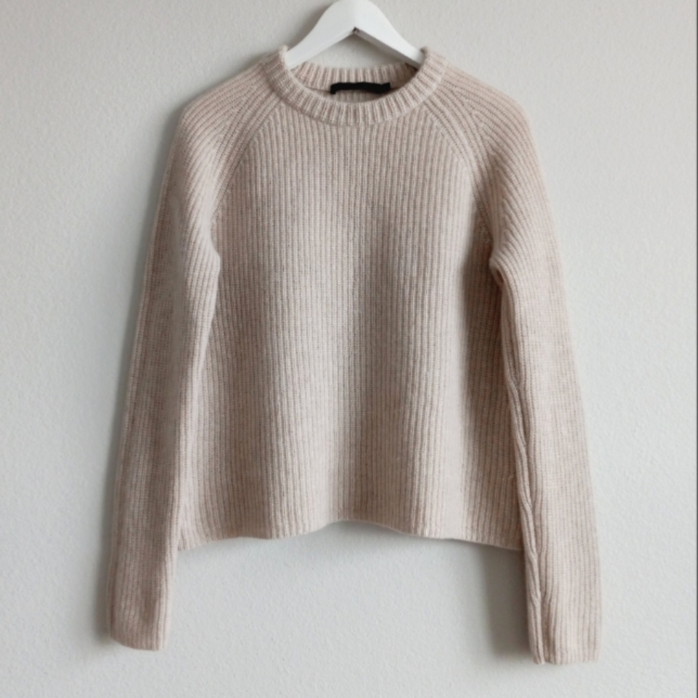 Jenni Kayne Cashmere Fisherman Sweater In Oatmeal M - Picture 5 of 16